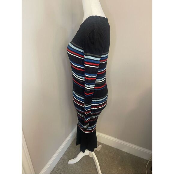 Parker‎ Women's Stripe Print Sweater Dress Midi Multicolor Size M - Picture 6 of 7